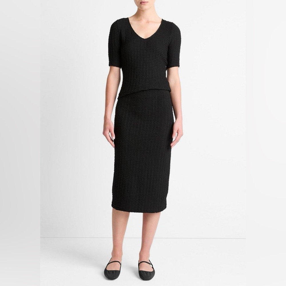 NWT Vince Smocked Stretch Midi Skirt Size M